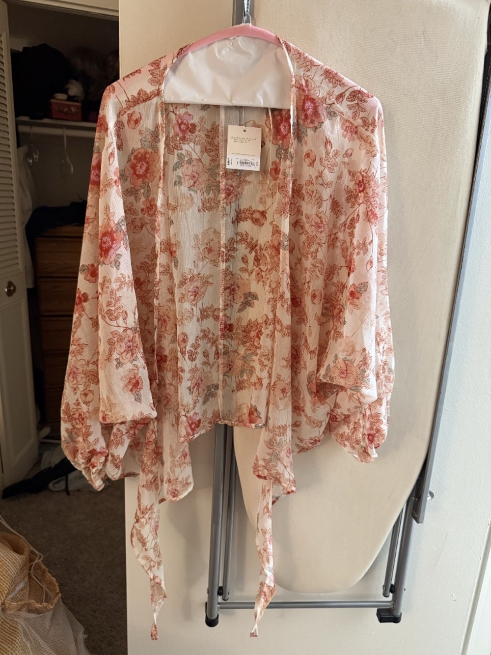 LC Lauren Conrad Women's Floral Pink Shawl